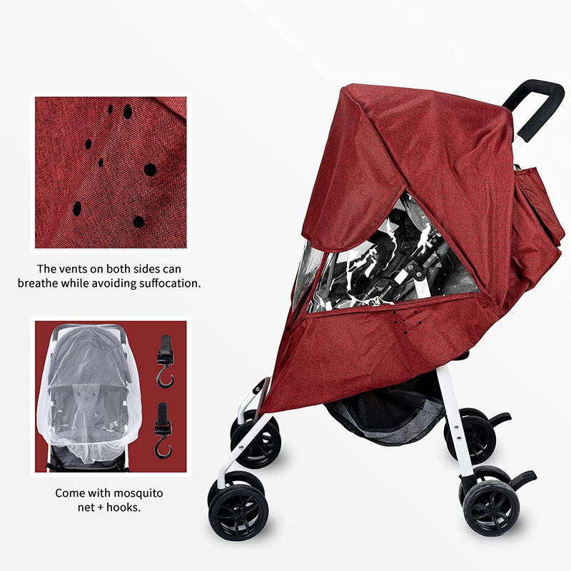 Gihims Universal Baby Stroller Accessories，Stroller Rain Cover & Mosquito Net,Waterproof,Windproof Protection,Travel Umbrella Cover for Most Strollers,Outdoor Use，Easy to Install and Remove Sporting Goods > Outdoor Recreation > Camping & Hiking > Mosquito Nets & Insect Screens Gihims   