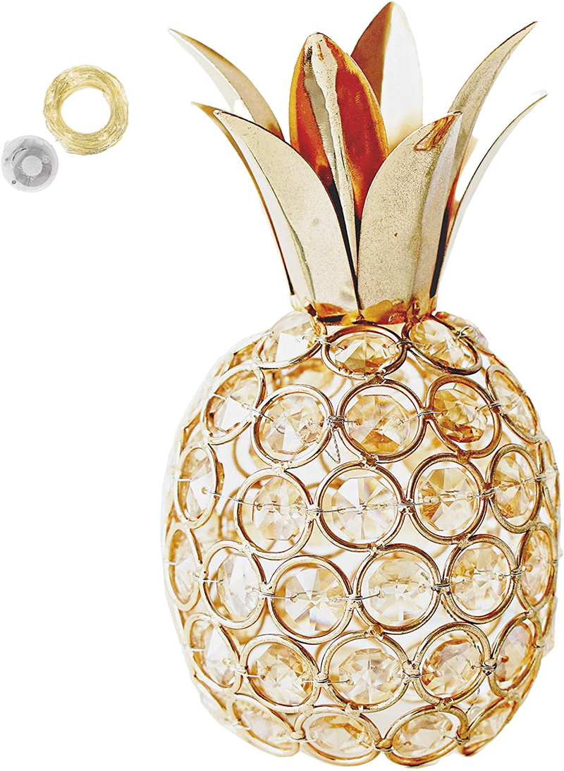 SmilingTown Pineapple Table Centerpiece Decor Handmade Crystal Hollow Fruit Candle Holder Ornament Decor Home Party Camping Wedding Festival Bar Decor Gold (Pineapple) Home & Garden > Decor > Home Fragrance Accessories > Candle Holders SmilingTown Pineapple  