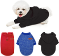 Pedgot 3 Pack Winter Dog Clothes Set Dog Hoodies with Pocket Dog Knitwear Sweater Dog Fleece Vest Pullover Dog Coat Cozy Dog Outfit for Dogs and Cats Animals & Pet Supplies > Pet Supplies > Dog Supplies > Dog Apparel Pedgot Red, Black, Navy Small 