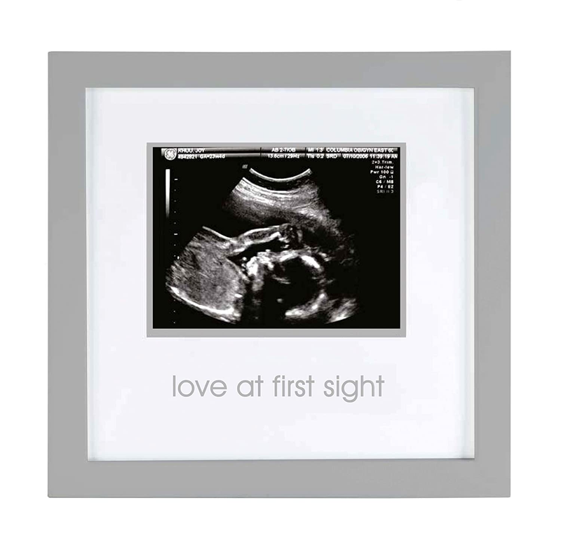 Pearhead Love at First Sight Sonogram Picture Frame, Baby Ultrasound Photo Frame, Baby Nursery Décor, White