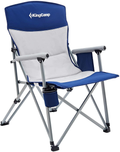 Kingcamp Oversized Camping Chairs Upgraded Widen Seat Padded Backrest Armrest Heavy Duty Camping Chairs Lawn Chairs Folding Outdoor Sports Chairs for Adults with Cup Holder Supports 300 Lbs Sporting Goods > Outdoor Recreation > Camping & Hiking > Camp Furniture KingCamp Blue/Grey  