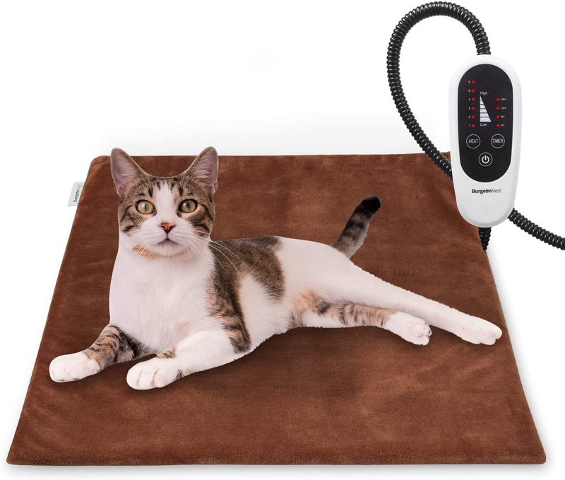 Pet Heating Pad for Dogs Cats with Timer, 28" X 16" / 18" X 16" Upgraded Electric Heated Dog Cat Pad Temperature Adjustable Pet Bed Warmer Blanket Mat Auto Power-Off Animals & Pet Supplies > Pet Supplies > Cat Supplies > Cat Beds BurgeonNest   