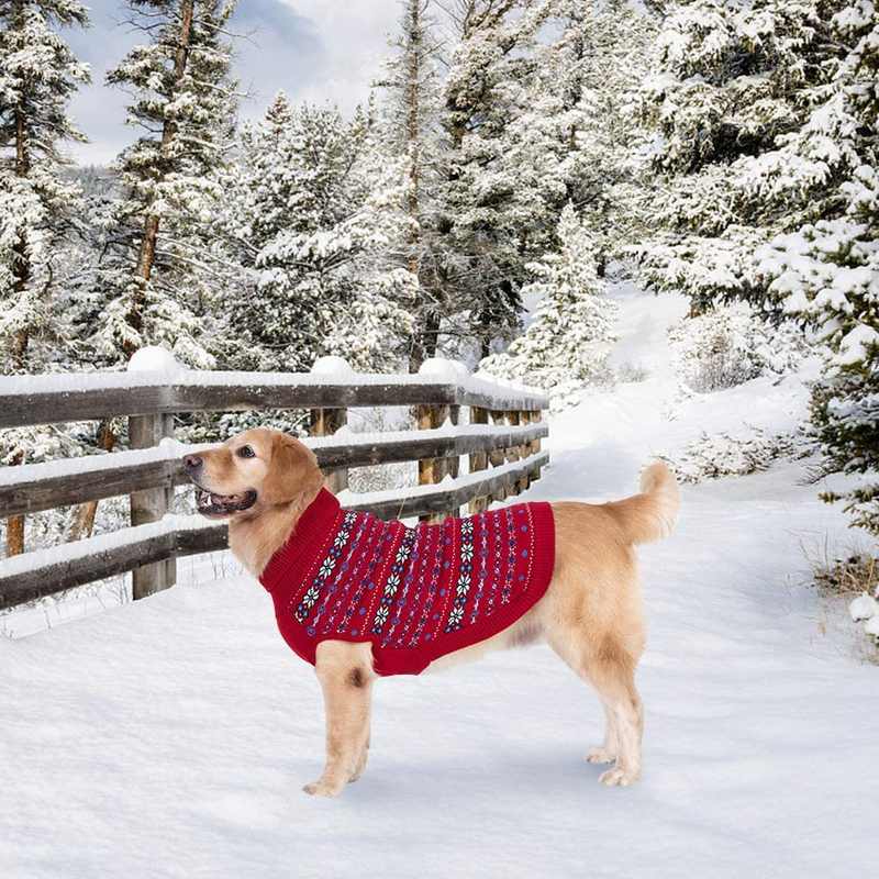 Classic Snowflake Dog Sweater - Soft Thickening Dog Cat Warm Coat Apparel, Winter Knitwear Pet Clothes for Cold Weather Animals & Pet Supplies > Pet Supplies > Dog Supplies > Dog Apparel BINGPET   
