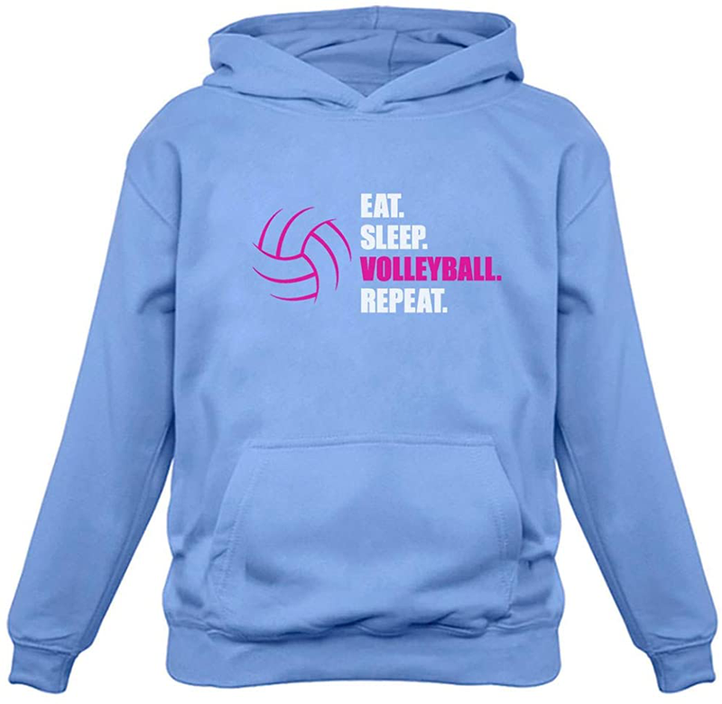 Love Volleyball Gift for Volleyball Lovers Players Girls Women Hoodie Home & Garden > Decor > Seasonal & Holiday Decorations Tstars Eat Sleep / California Blue Large 