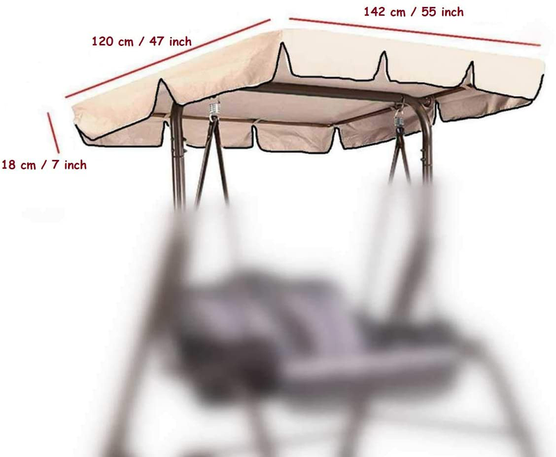 skyfiree Patio Swing Canopy Replacement Cover Waterproof 600D Polyester - 2 Years Warranty - Canopy Top Cover Replacement Canopy UV Block Garden Outdoor Porch Patio Swing Beige (Beige 55x47x7 inch) Home & Garden > Lawn & Garden > Outdoor Living > Porch Swings skyfiree   