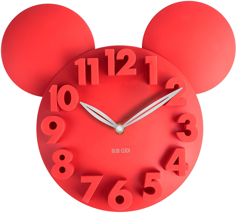 MEIDI CLOCK Modern Design Mickey Mouse Big Digit 3D Wall Clock Home Decor Decoration - Black Home & Garden > Decor > Clocks > Wall Clocks Meidi·Clock Red One Size 