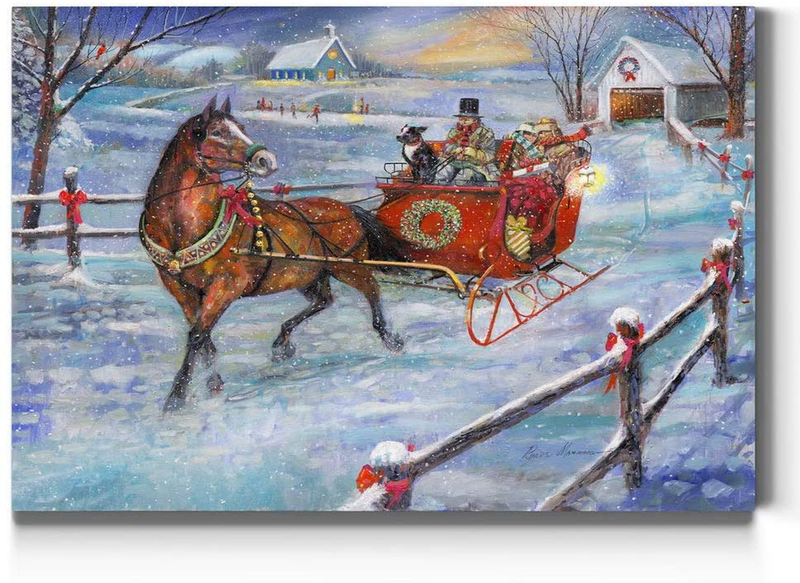 Renditions Gallery Santa's Tree Farm Wall Art, Red Truck and Christmas Trees, Snowman, Festive Decorations, Premium Gallery Wrapped Canvas Decor, Ready to Hang, 8 in H x 12 in W, Made in America Home & Garden > Decor > Seasonal & Holiday Decorations& Garden > Decor > Seasonal & Holiday Decorations Renditions Gallery Sleigh Bells 12X18 