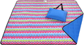 Roebury Beach Blanket Sand Proof & Outdoor Picnic Blanket - Water Resistant, Large Mat for Camping or Travel. Washable, Foldable, Easy Carry Compact Tote Bag Home & Garden > Lawn & Garden > Outdoor Living > Outdoor Blankets > Picnic Blankets Roebury Wave Front/Blue Back  