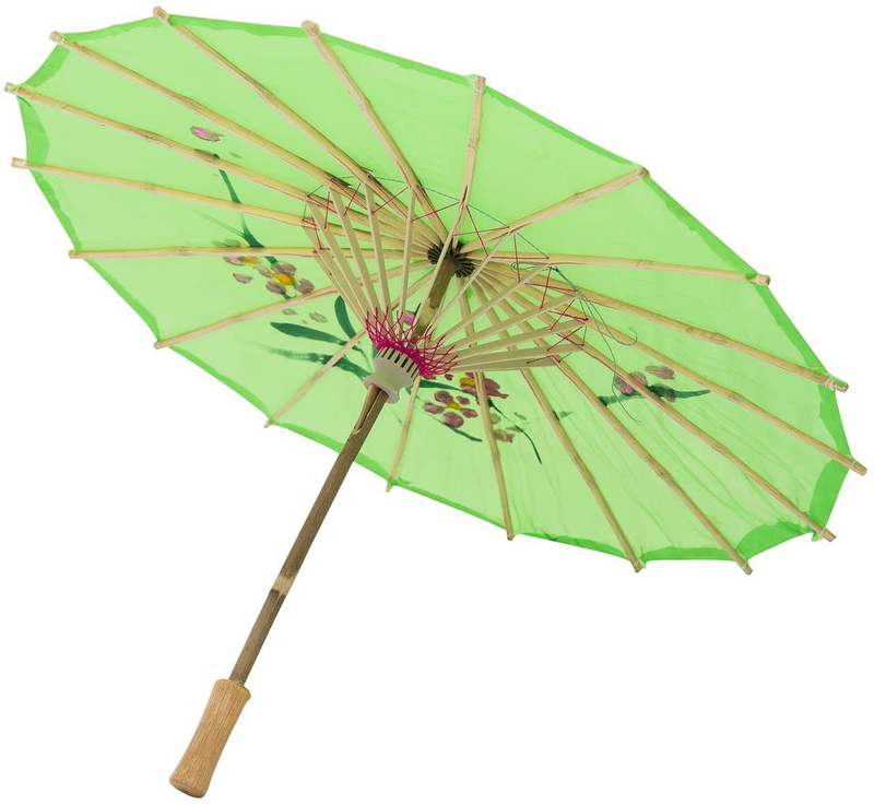 THY COLLECTIBLES 22" Kid's Size Japanese Chinese Umbrella Parasol for Wedding Parties, Photography, Costumes, Cosplay, Decoration and Other Events (Green)