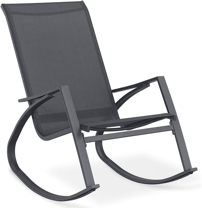 Sigtua Garden Rocking Chair, Outdoor Rocking Chair [Steel Frame + Textoline Fabric] [Maximum Weight Supported 180Kg] Sun-Safe Garden Furniture for Relaxing, Reading, Sunbathing Sporting Goods > Outdoor Recreation > Camping & Hiking > Camp Furniture Sigtua Rocking chair  