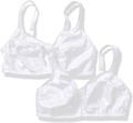 Just My Size Women's Easy On Front Close Wirefree Bra MJ1107 Apparel & Accessories > Clothing > Underwear & Socks > Bras JUST MY SIZE White - 2-pack 42B 