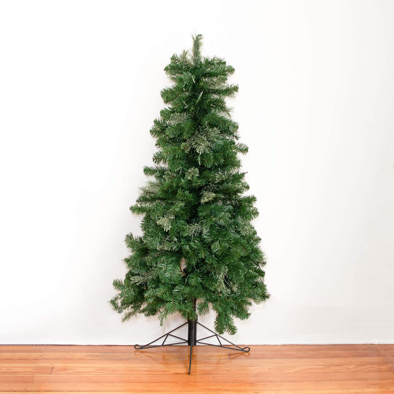 Home Heritage 7 Foot Pre-Lit Artificial Half Pine Christmas Tree with Warm White LED Lights and Folding Stand Home & Garden > Decor > Seasonal & Holiday Decorations > Christmas Tree Stands Home Heritage   