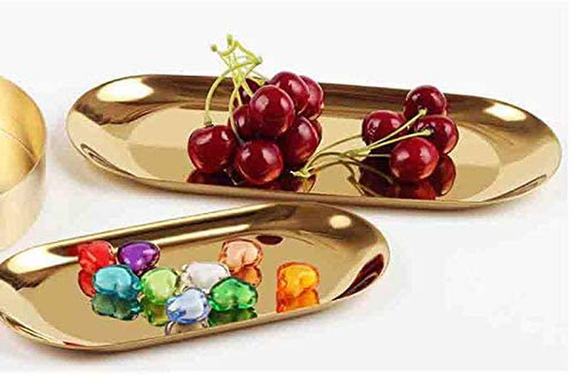 Serving Trays Gold Tray Towel Tray Jewelry Organizer Gold Oval Tray Dish Plate Tea Tray Home & Garden > Decor > Decorative Trays N-brand   