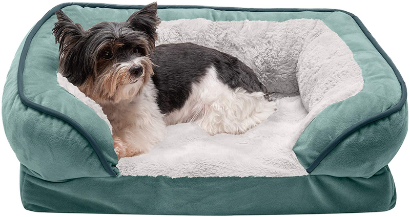 Furhaven Orthopedic, Cooling Gel, and Memory Foam Pet Beds for Small, Medium, and Large Dogs and Cats - Luxe Perfect Comfort Sofa Dog Bed, Performance Linen Sofa Dog Bed, and More Animals & Pet Supplies > Pet Supplies > Dog Supplies > Dog Beds Furhaven Velvet Waves Celadon Green Sofa Bed (Cooling Gel Foam) Small (Pack of 1)