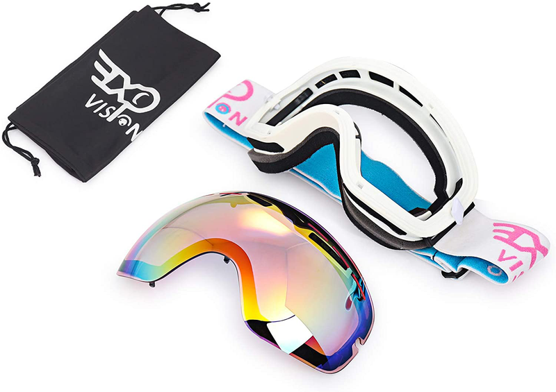 Snowboard Ski Goggles Men Women Youth, Anti Fog OTG Winter Snow Goggles Spherical Detachable Lens  EXP VISION   