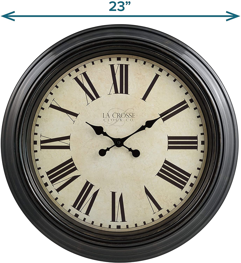 La Crosse 404-2658-INT 23-Inch Maxwell Quartz Wall Clock, Brown Home & Garden > Decor > Clocks > Wall Clocks La Crosse   