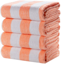 HENBAY Fluffy Large Beach Towel - 4 Pack Plush 30 x 60 Inch Cotton Pool Towel, Oversized Mixture Striped Swimming Cabana Towel