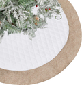 Lalent Christmas Tree Skirt - 48 inches Large White Quilted Luxury Tree Skirt, Tree Holiday Decorations for Christmas Decorations Xmas Ornaments (White)