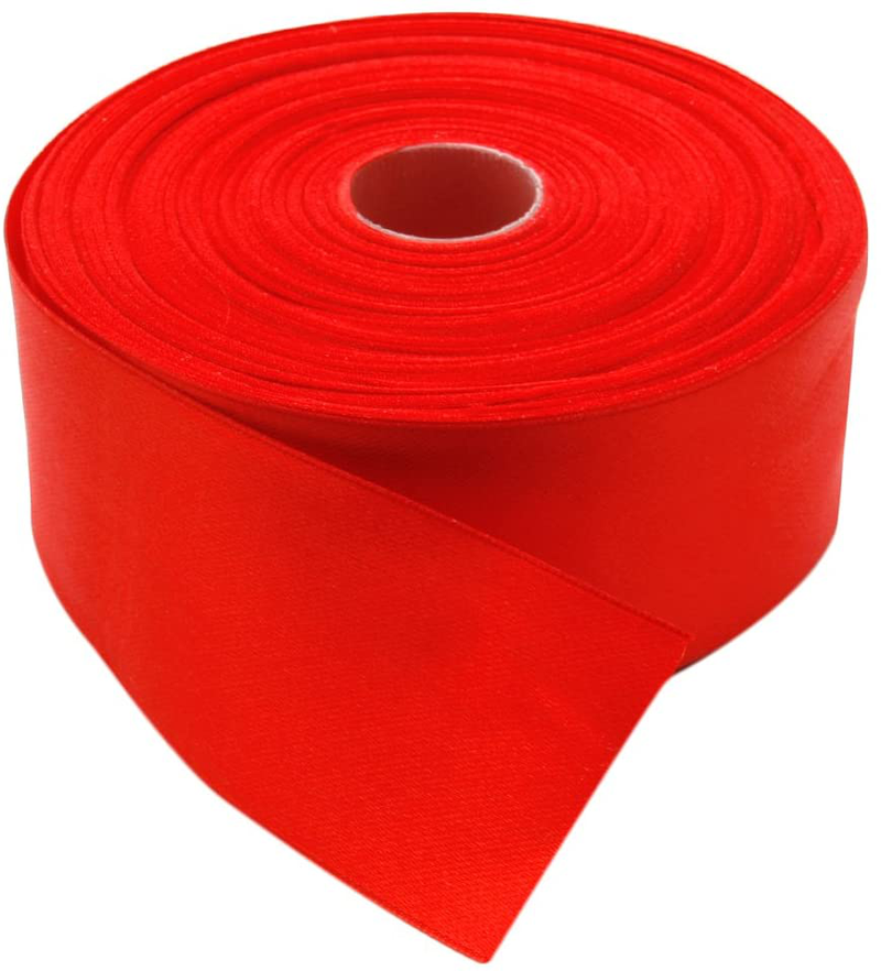 Topenca Supplies 3/8 Inches x 50 Yards Double Face Solid Satin Ribbon Roll, White Arts & Entertainment > Hobbies & Creative Arts > Arts & Crafts > Art & Crafting Materials > Embellishments & Trims > Ribbons & Trim Topenca Supplies Red 2" x 50 yards 