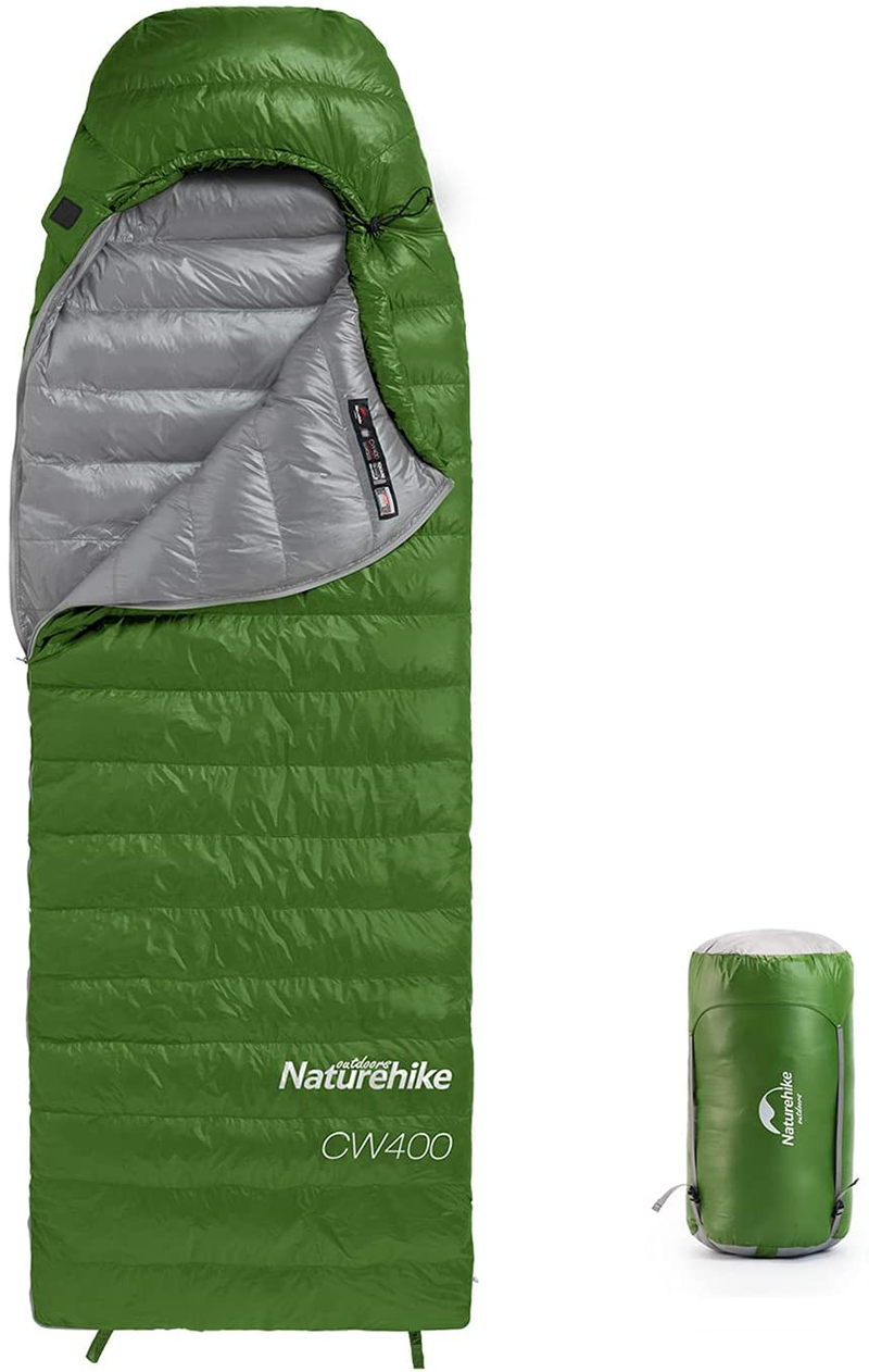 Naturehike Ultralight Goose down Sleeping Bag 750/550 Fill Power Compact Portable 3-4 Season for Adults & Kids Cold Weather Waterproof - Backpacking, Camping, Hiking, Traveling with Compression Sack Sporting Goods > Outdoor Recreation > Camping & Hiking > Sleeping Bags Naturehike Green-750FP(32℉) Large-86.6"x33.5" 
