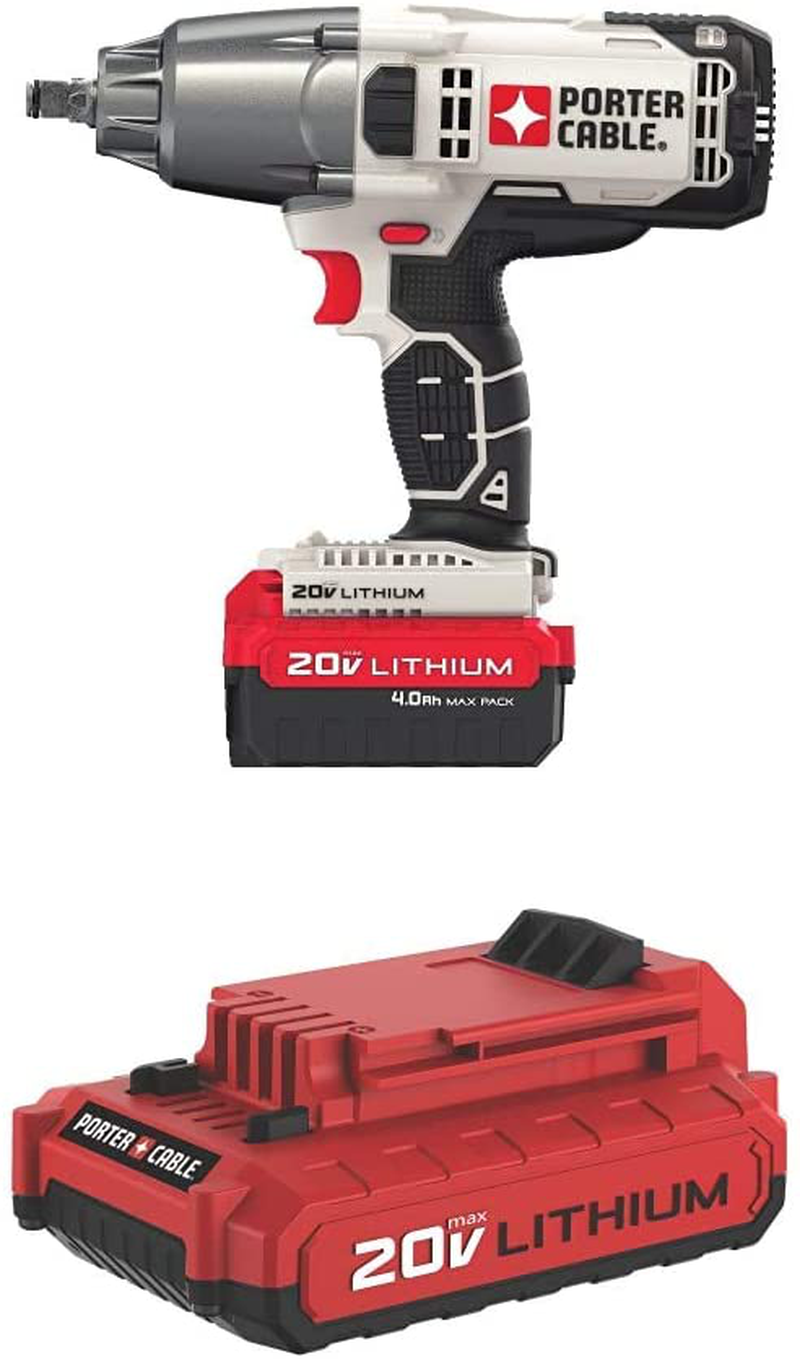 PORTER-CABLE 20V MAX Impact Wrench, 1/2-Inch (PCC740LA) Hardware > Tools > Multifunction Power Tools PORTER-CABLE w/ extra 20V battery  