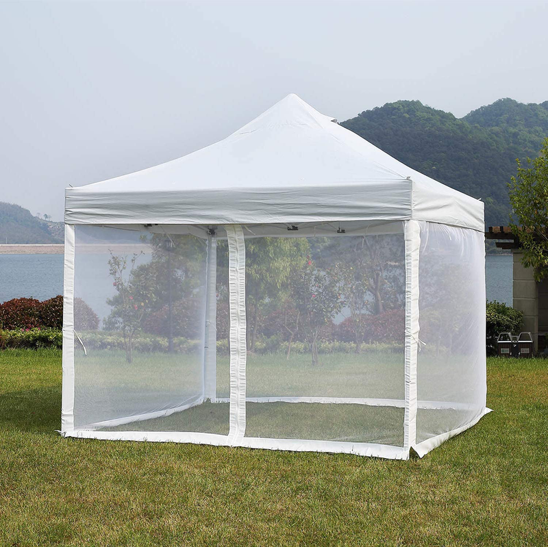 Mosquito Net for Outdoor Patio and Garden, Screen House for Camping and Deck , Outdoor Gazebo Screenroom , Zippered Mesh Sidewalls for 10X 10' Gazebo and Tent (Screen House in White)