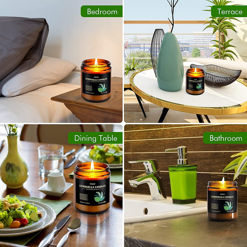 Citronella Candles Outdoor Indoor, Large Scented Jar Candles Gift Set up to 100 Hours Burning, Soy Wax Candles, Candles Gifts for Women, Garden, Patio, 2x8 Oz Home & Garden > Decor > Home Fragrances > Candles TVLIVE   