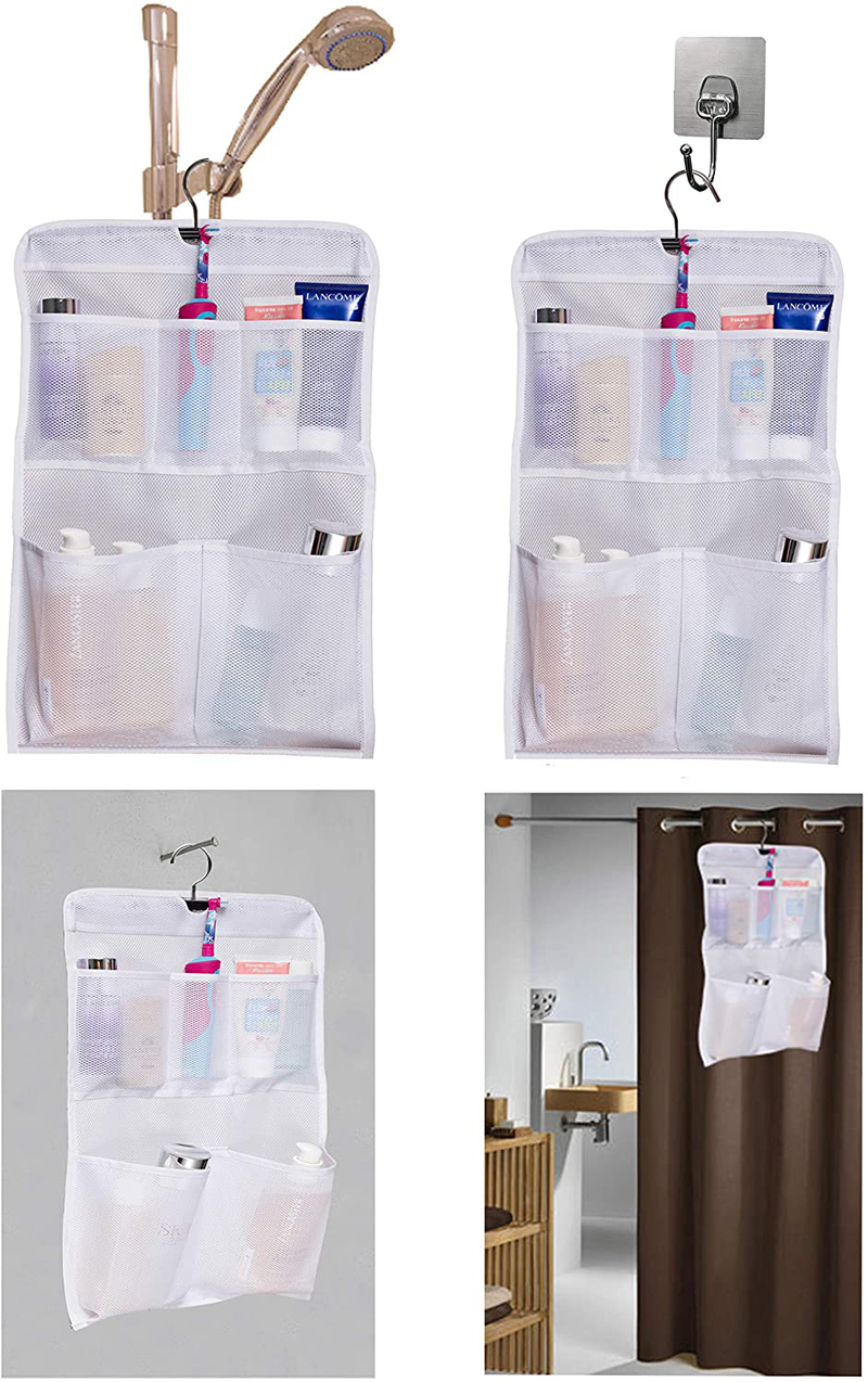 MISSLO Shower Caddy Organizer 5 Pockets Roll up Hanging Bathroom Accessories Storage for Camper, RV, Gym, Cruise, Cabin, College Dorm Shower, Small Sporting Goods > Outdoor Recreation > Camping & Hiking > Portable Toilets & Showers MISSLO   
