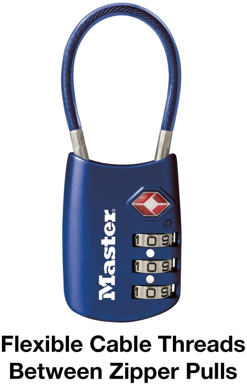 Master Lock 4688D Set Your Own Combination TSA Approved Luggage Lock, 1 Pack, Blue Sporting Goods > Outdoor Recreation > Camping & Hiking > Tent Accessories Master Lock   