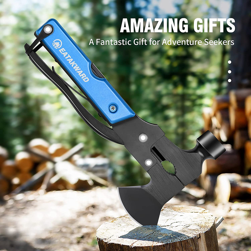 Multitool Camping Accessories, 17 in 1 Camping Survival Gear and Equipment, Great Gift for Men, Women, Friend, Husband, Father'S Day, Outdoor Adventure Enthusiast (Blue) Sporting Goods > Outdoor Recreation > Camping & Hiking > Camping Tools Zreneyfex   