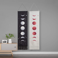 Moon Phase Tapestry Wall Hanging Black Moon Stars Vertical Tapestry for Men Moon Phases Wall Art Small Long Tapestry for Bedroom, Living Room Decor (black moon) Home & Garden > Decor > Artwork > Decorative Tapestries mchatte black and white  