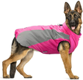 Didog Waterproof Dog Winter Coats Clothes,Reflective Dog Cold Weather Vest Jackets with Soft Warm Fleece,Windproof Dog Apparel for Medium Large Dogs Animals & Pet Supplies > Pet Supplies > Dog Supplies > Dog Apparel Didog Hot Pink Chest: 33.5 in, Back Length: 27.5 in 