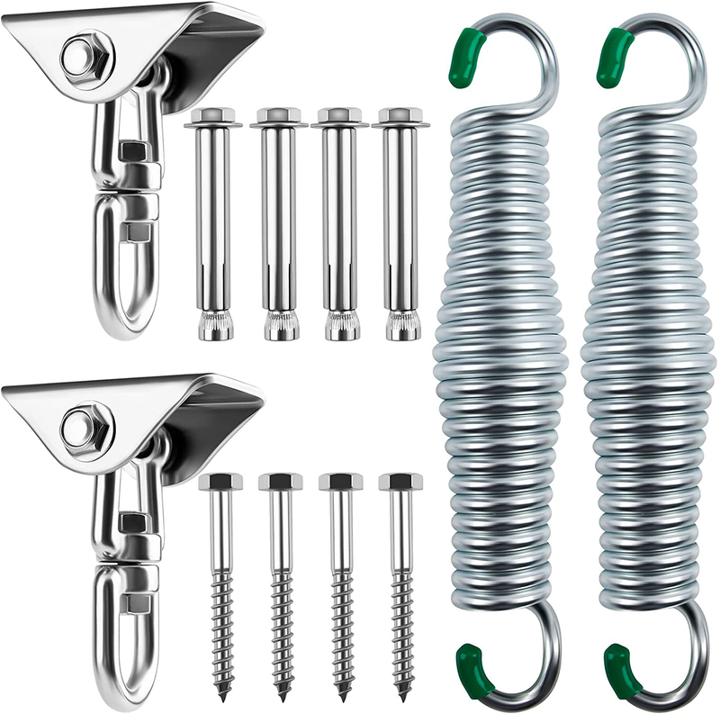 Panghuhu88 2Pcs Stainless Steel Porch Swing Spring Hanging Kit Hammock Chair Hanging Kit for Swing Chair, Porch Swing, Sandbags, Yoga,Ceiling Mount Porch Swings Home & Garden > Lawn & Garden > Outdoor Living > Porch Swings Panghuhu88 Default Title  