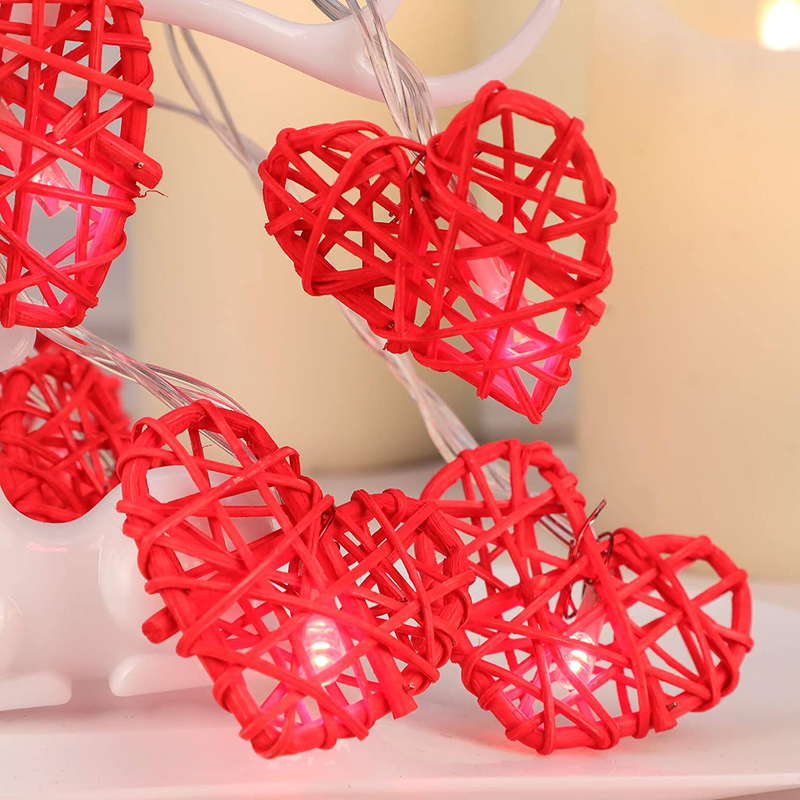 Impress Life String Lights Indoor, Rattan Love LED Heart, USB Operated with Remote for Valentine'S Day Home Bedroom Proposal Wedding Anniversary Party Mother'S Day Decor Home & Garden > Decor > Seasonal & Holiday Decorations Impress Life   