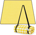Extra Large Foldable Waterproof Picnic Blanket Mat with 3 Layers Material, Oversized Outdoor Beach Blanket Sand Proof Water-Resistant, Great for Camping on Grass, Hiking, Park with Family Home & Garden > Lawn & Garden > Outdoor Living > Outdoor Blankets > Picnic Blankets CHEERWELL Yellow and White  
