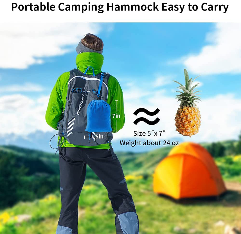 Parachute Camping Hammock Lightweight Portable Plus Size Double Hammock with Straps, Beach Travel Hiking Backyard Hammock Home & Garden > Lawn & Garden > Outdoor Living > Hammocks Jaoul   