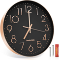 Geekclick 12" Wall Clock [Battery Included], Silent & Large Wall Clocks for Living Room/Office/Home/Kitchen Decor, Modern Style & Easy to Read - Rose Gold &Black Home & Garden > Decor > Clocks > Wall Clocks Geekclick C1: Rose Gold Frame/Black Background  