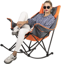 Sunnyfeel Camping Rocking Chair, Oversized Folding Rocking Chairs with Luxury Padded Recliner & Pocket,Carry Bag, 300 LBS Heavy Duty for Lawn/Outdoor/Picnic/Patio, Portable Rocker Camp Chair (Green) Sporting Goods > Outdoor Recreation > Camping & Hiking > Camp Furniture SUNNYFEEL Orange  
