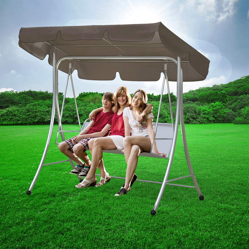 Patio Swing Canopy Replacement Waterproof Swing Seat Top Cover Patio Swing Set for Garden Patio Swing Home & Garden > Lawn & Garden > Outdoor Living > Porch Swings OhhGo   