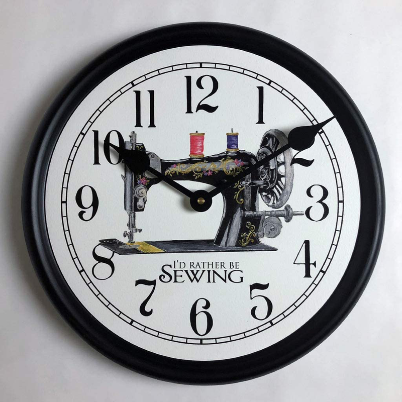 Sewing Room 2 Wall Clock, Available in 8 Sizes, Most Sizes Ship 2-3 Days, Whisper Quiet. Home & Garden > Decor > Clocks > Wall Clocks The Big Clock Store 1. Sewing Room 24-inch framed 