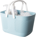 Rejomiik Portable Shower Caddy Basket Plastic Organizer Storage Basket with Handle/Drainage Holes, Toiletry Tote Bag Bin Box for Bathroom, College Dorm Room Essentials, Kitchen, Camp, Gym - Pink Sporting Goods > Outdoor Recreation > Camping & Hiking > Portable Toilets & Showers rejomiik B-blue Small 
