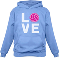 Love Volleyball Gift for Volleyball Lovers Players Girls Women Hoodie Home & Garden > Decor > Seasonal & Holiday Decorations Tstars Love Hoodie / California Blue X-Large 