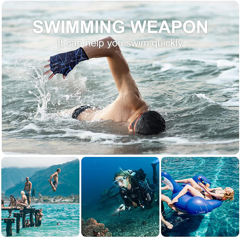 DEPHNES Nylon Swimming Gloves Aquatic Swimming Webbed Gloves Water Training Hand Webbed Hands Webbed Flippers Swim Gear Gloves Fit Aquatic Training Swim Costume Dive Hand Equipment Sporting Goods > Outdoor Recreation > Boating & Water Sports > Swimming > Swim Gloves DEPHNES   