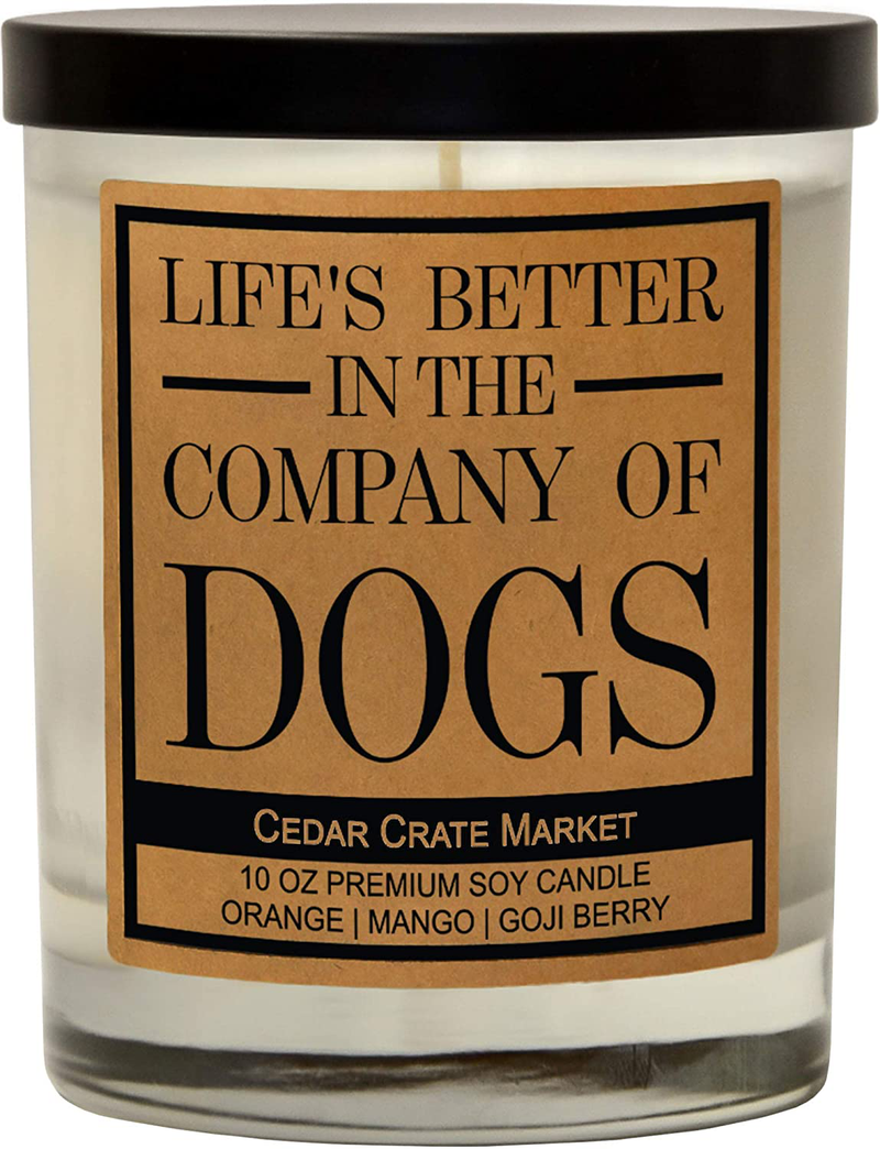 Funny Dog Candles Gifts for Women, Men, Dog Lovers, Pet Candle for Home, House, Dog Mom Gifts, Pet Mom, Fur Mamas, Dog Dads, Foster, Rescue, Adoption Pet Families (I'm Only Talking to My Dog Today) Home & Garden > Decor > Home Fragrances > Candles Cedar Crate Market Life's Better in the Company of Dogs  