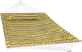 Sunnydaze 2-Person Quilted Printed Fabric Spreader Bar Hammock and Pillow - Large Modern Cloth Hammock with Metal S Hooks and Hanging Chains - Heavy Duty 450-Pound Water Capacity - Khaki Stripe Home & Garden > Lawn & Garden > Outdoor Living > Hammocks Sunnydaze Yellow and Gray Chevron  