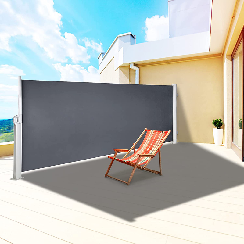 LOVESHARE Retractable Screen 71x118'' Awnig Rugged Full Aluminum Rust-Proof, Patio Sunshine Screen, Privacy Divider, Wind Screen, Long Service Life, Suitable for Courtyard, Roof Terraces and Pools Home & Garden > Lawn & Garden > Outdoor Living > Outdoor Umbrella & Sunshade Accessories VEVOR Black 63''*118'' 