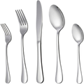 LIANYU Black Silverware Flatware Set for 12, 60-Piece Stainless Steel Cutlery Set Includes Knives Spoons Forks, Mirror Finished, Dishwasher Safe Home & Garden > Kitchen & Dining > Tableware > Flatware > Flatware Sets LIANYU Silver  