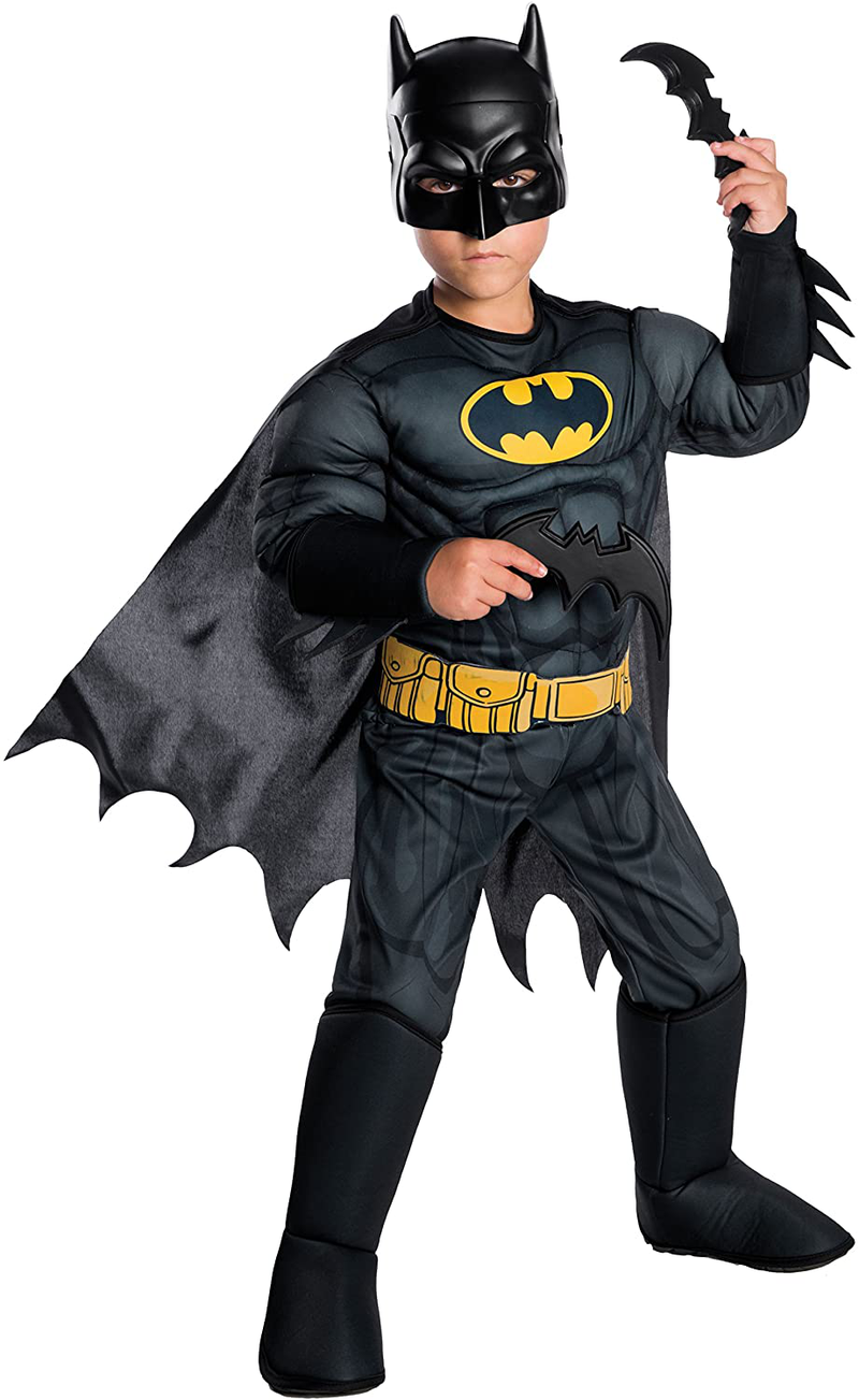 Rubie's Boys DC Comics Deluxe Batman Costume, Small, Multicolor Apparel & Accessories > Costumes & Accessories > Costumes Rubie's Batman Costume Small 