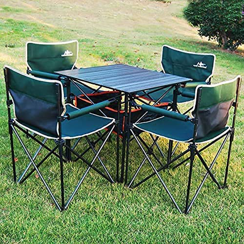 Kinchoix Outdoor Folding Table Portable Camping Table with Mesh Storage Bag Ultralight Aluminum Square Camp Table in a Bag for Picnic RV Fold Travel Home Use