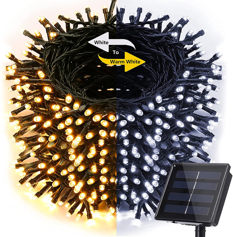 Toodour Solar Christmas Lights, 2 Packs 72ft 200 LED 8 Modes Solar String Lights, Waterproof Solar Outdoor Christmas Lights for Garden, Patio, Fence, Balcony, Christmas Tree Decorations (Multicolor) Home & Garden > Decor > Seasonal & Holiday Decorations& Garden > Decor > Seasonal & Holiday Decorations Toodour Warm White & White 72ft 